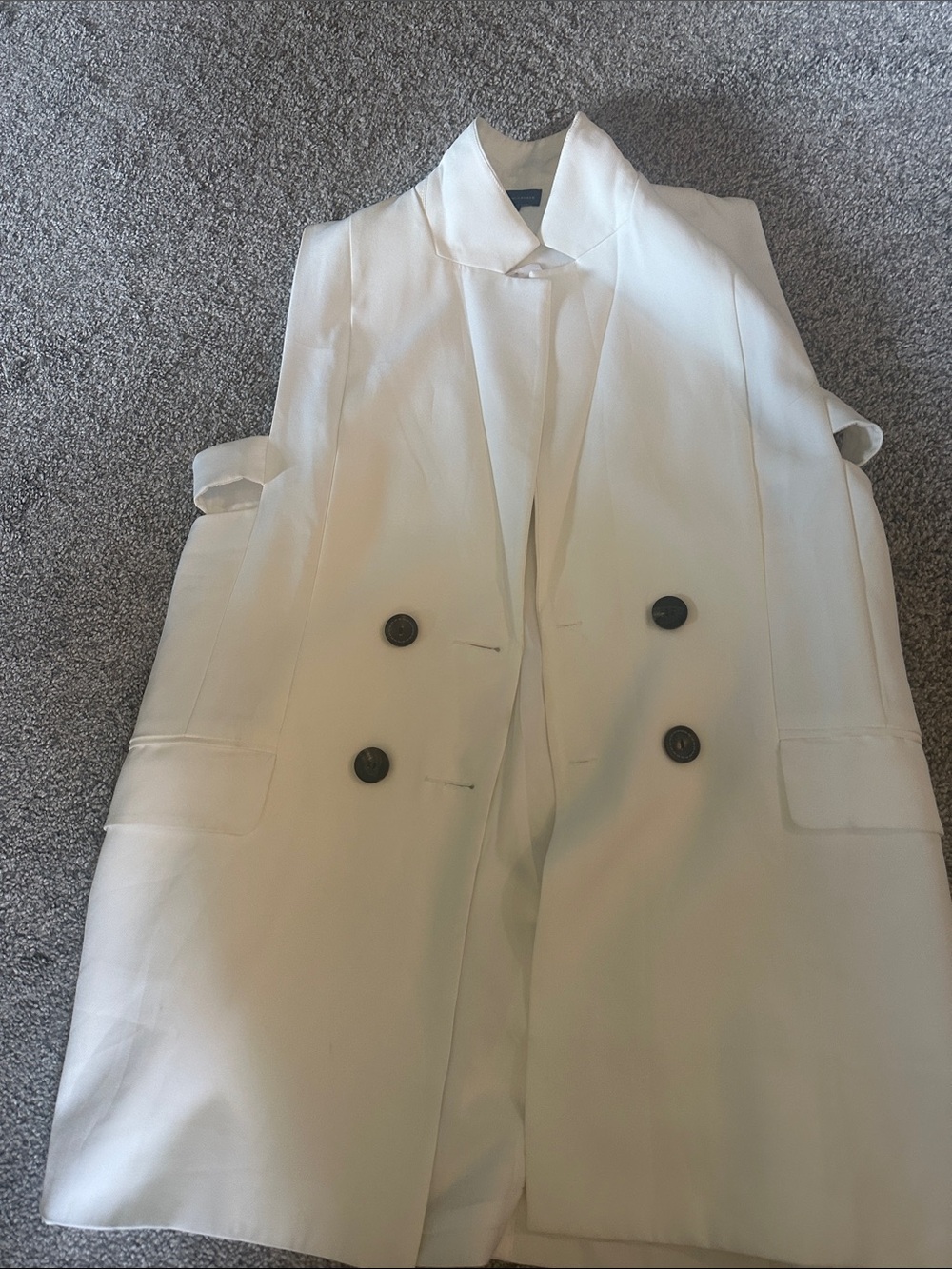 WOMENS  Double-Breasted White Vest Blazer